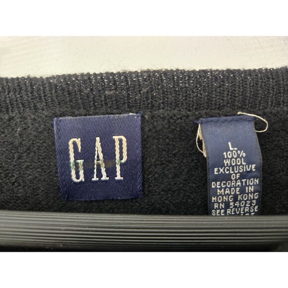 Vintage Gap Sweater Mens Cardigan L Y2K 100% Wool Button Knit Office Casual - Picture 4 of 7